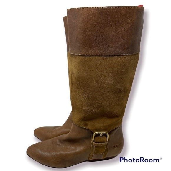 Lucky Brand Leather & Suede Boots - Almond Toe - Size 38 - Picture 1 of 11